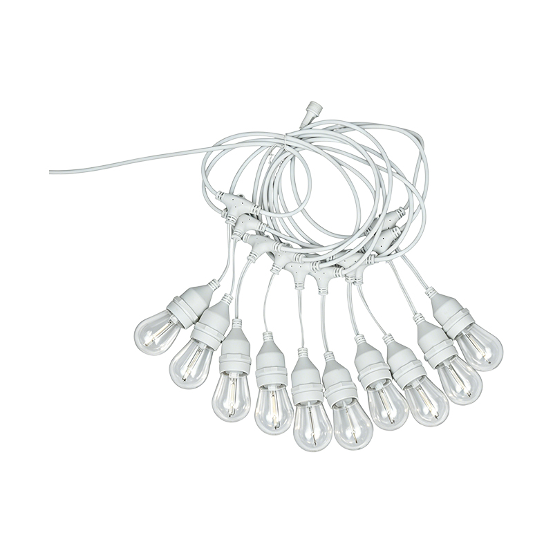 S14 sârmă suspendată E27 spirală abajur transparent culoare șir de lumină
