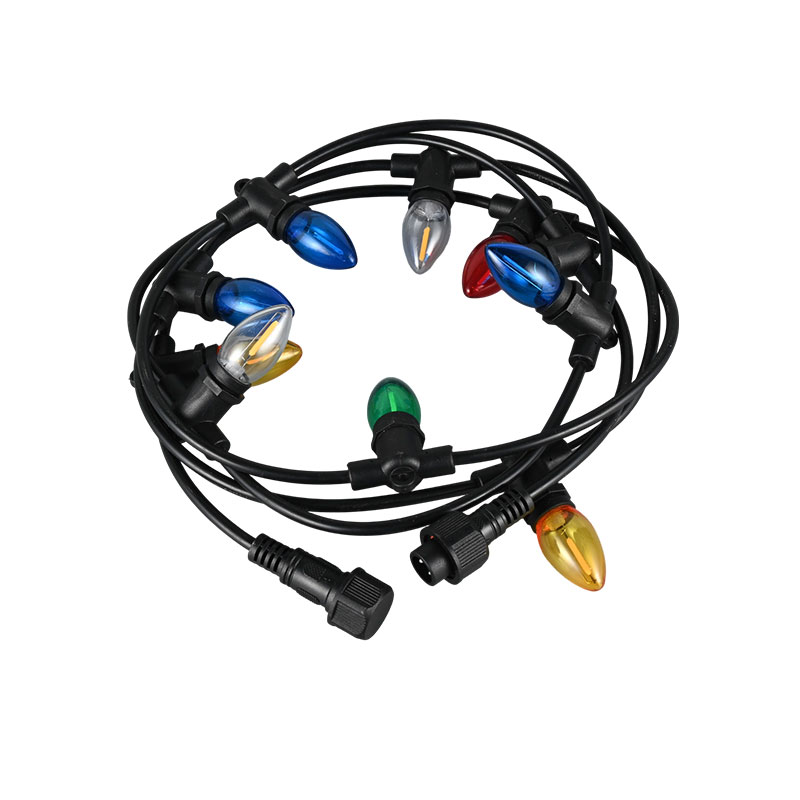 Bec C7 cu suprafata neteda E12 cu soclu cu surub colorat 0,5W sir de lumina integrat