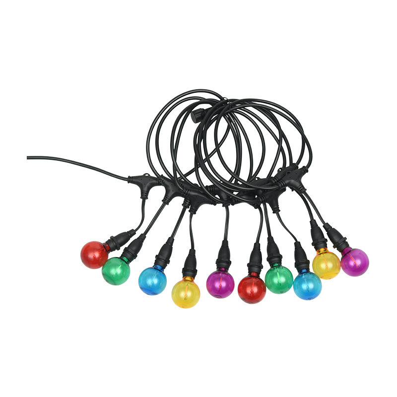 Bec rotund G40 E12 cu soclu cu șurub tip pandantiv colorat șir de lumină