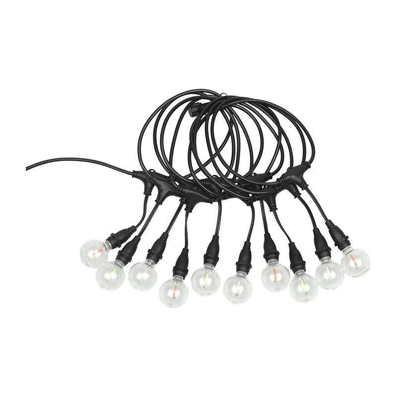 Bec transparent G40 E12 gura spirala colorata sir de lumina suspendata